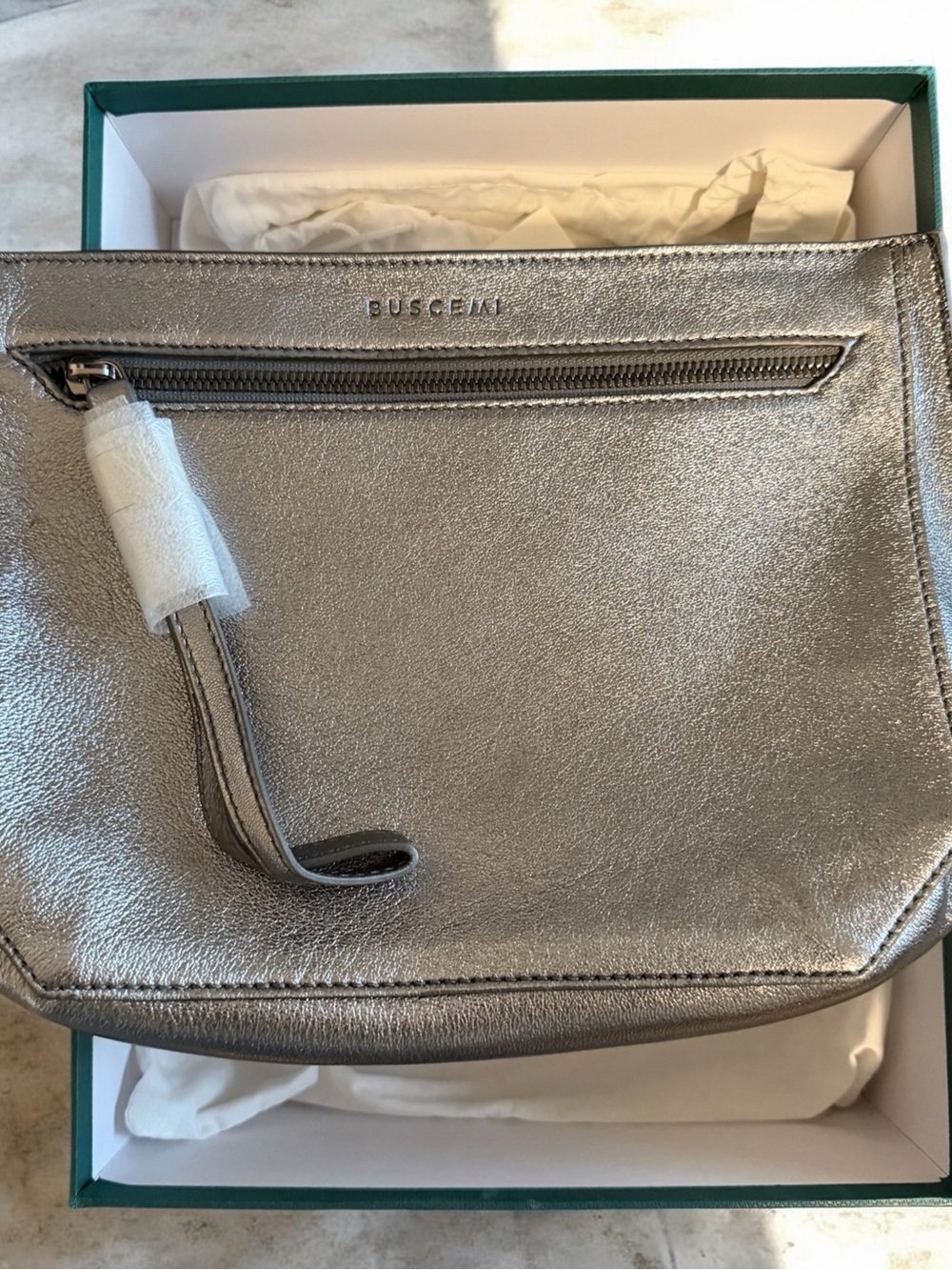 Buscemi “Pouch Woman” in Silver Leather